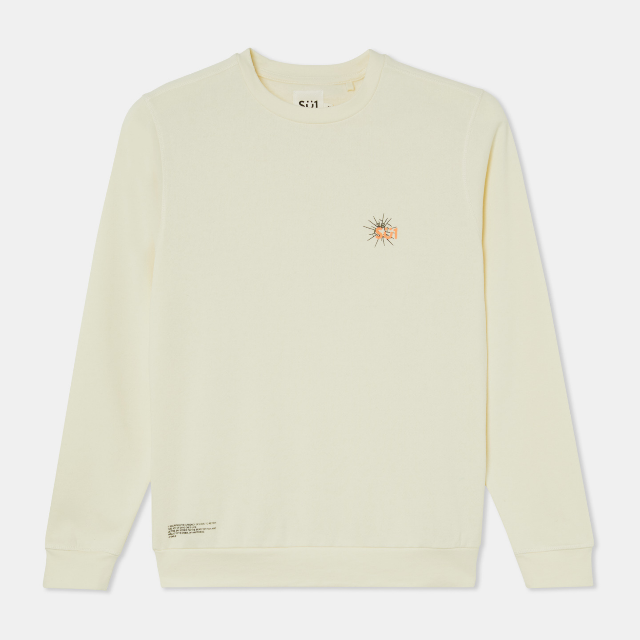 Sweatshirt Sweater Longsleeve Beige with logo front
