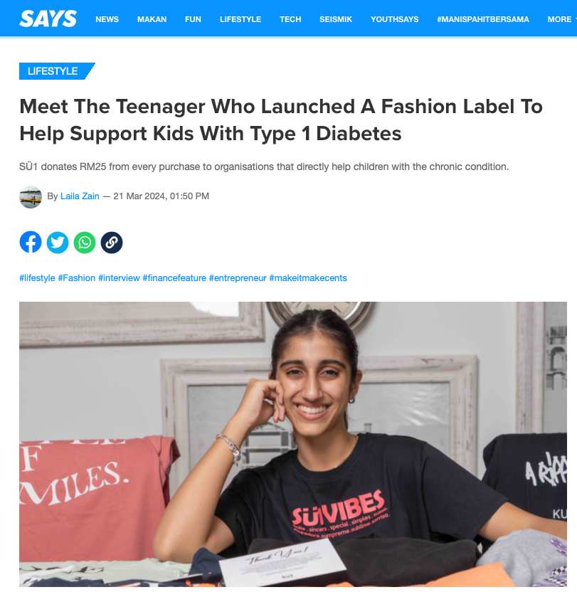 Meet The Teenager Who Launched A Fashion Label To Help Support Kids With Type 1 Diabetes