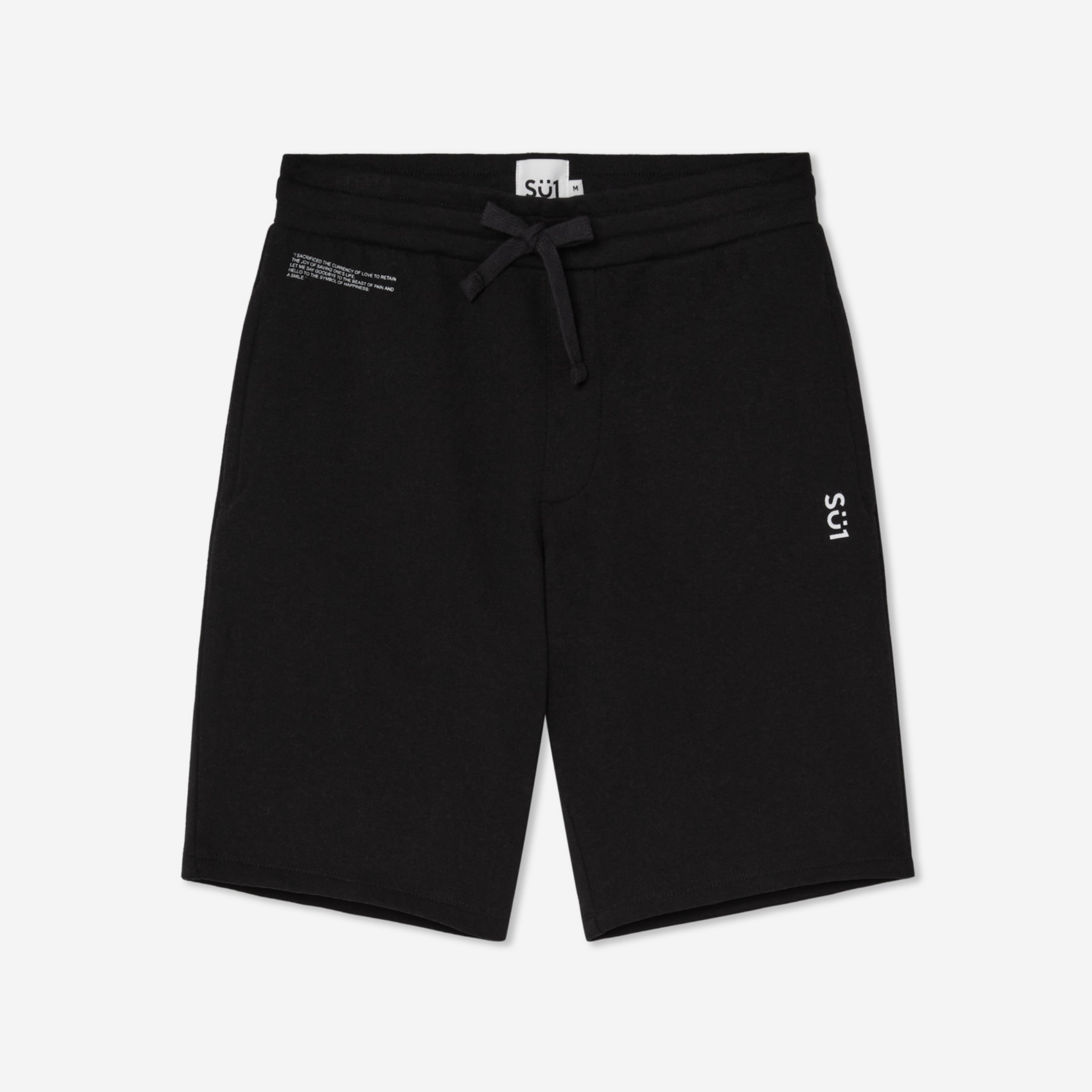 Organic Cotton Sport Shorts Black Front