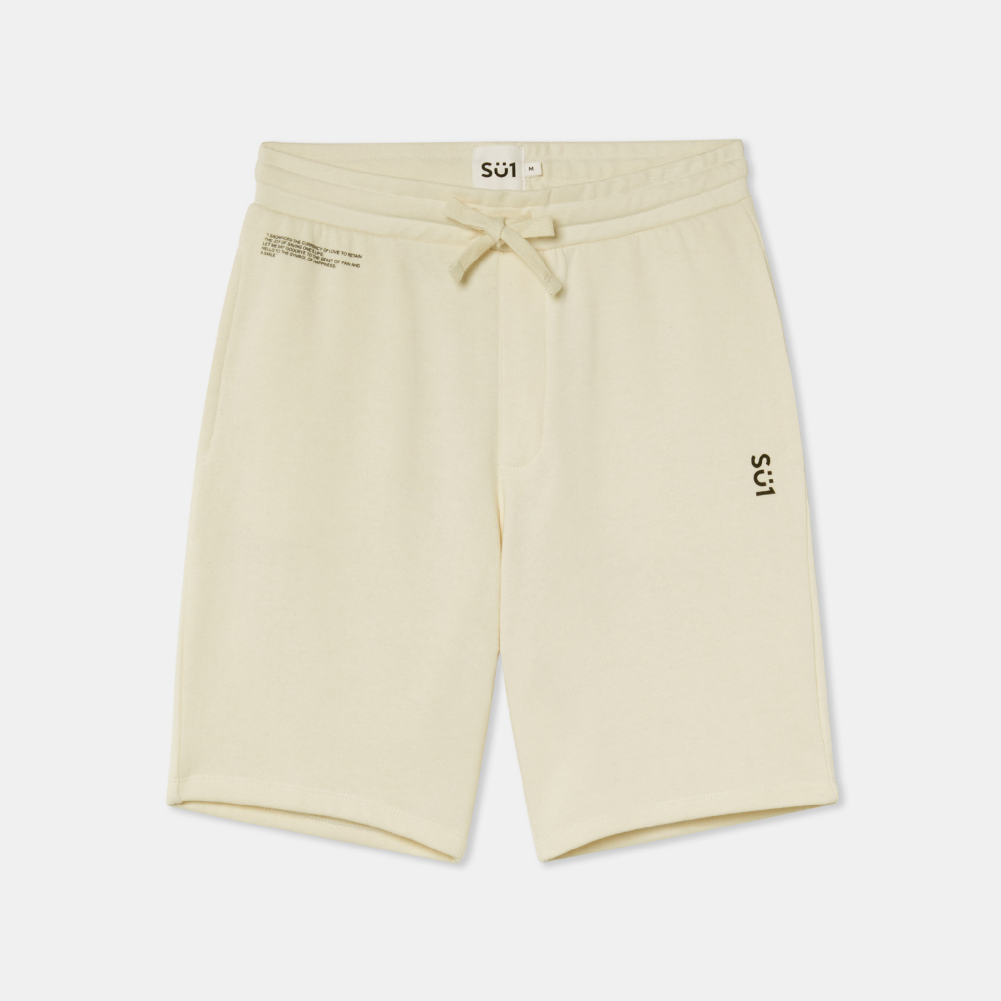 Organic Cotton Sport Shorts Beige Front
