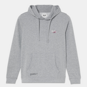 Hoodie Grey with Flowers Logo Organic Cotton Front