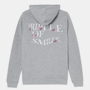 Hoodie Grey with Flowers Logo Organic Cotton Back