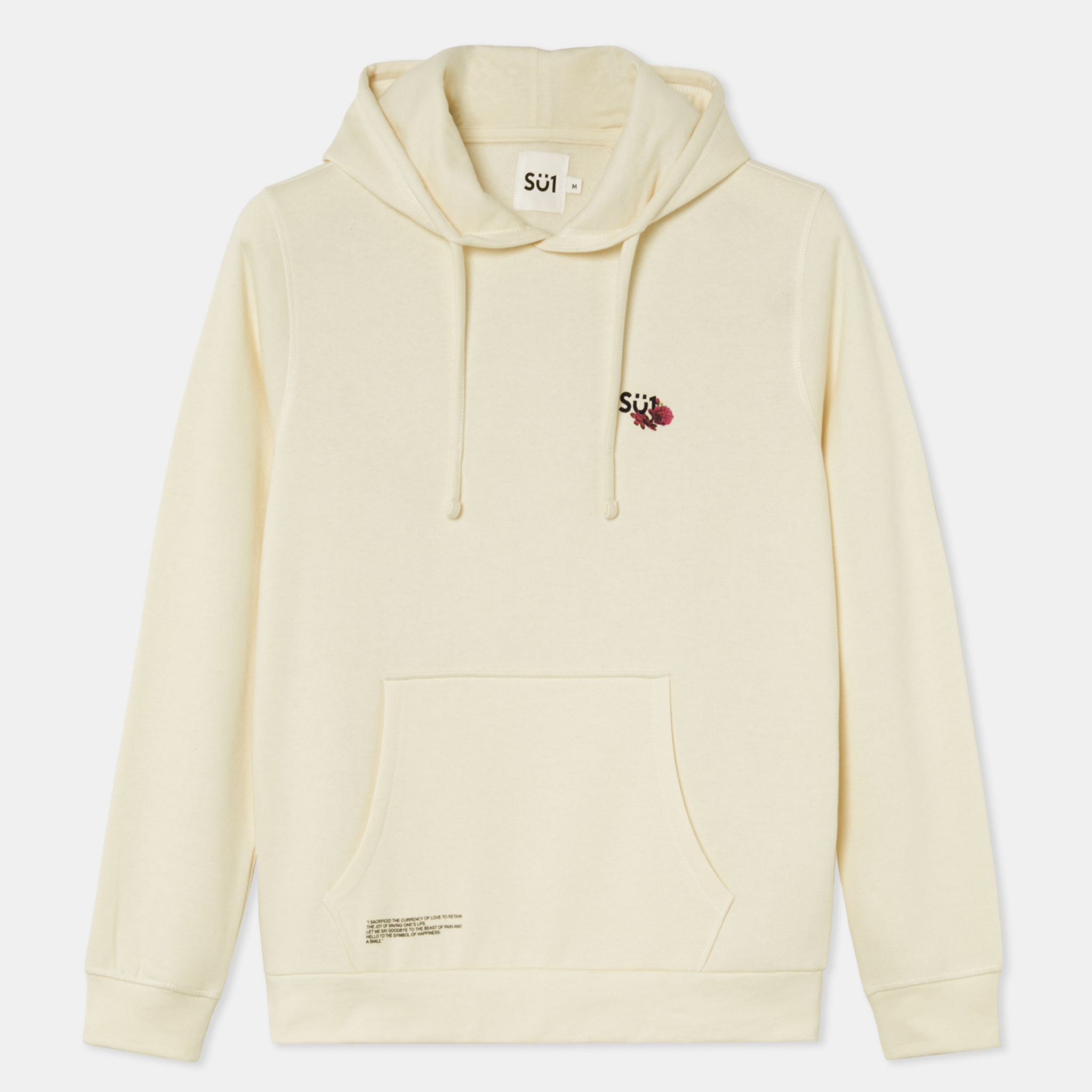 Beige hoodie with roses hotsell