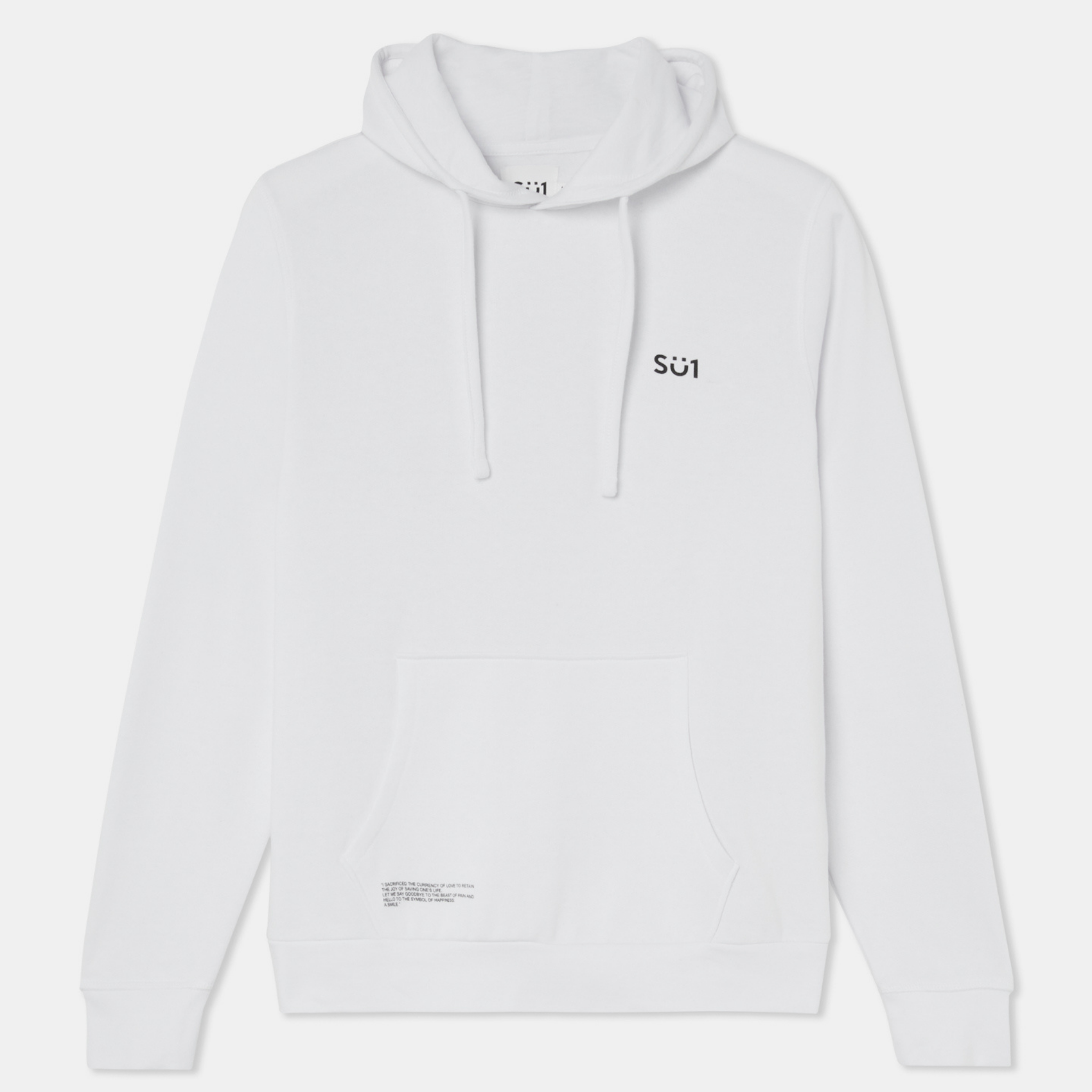 Sweatshirt Hoodie White with Logo Organic Cotton Front