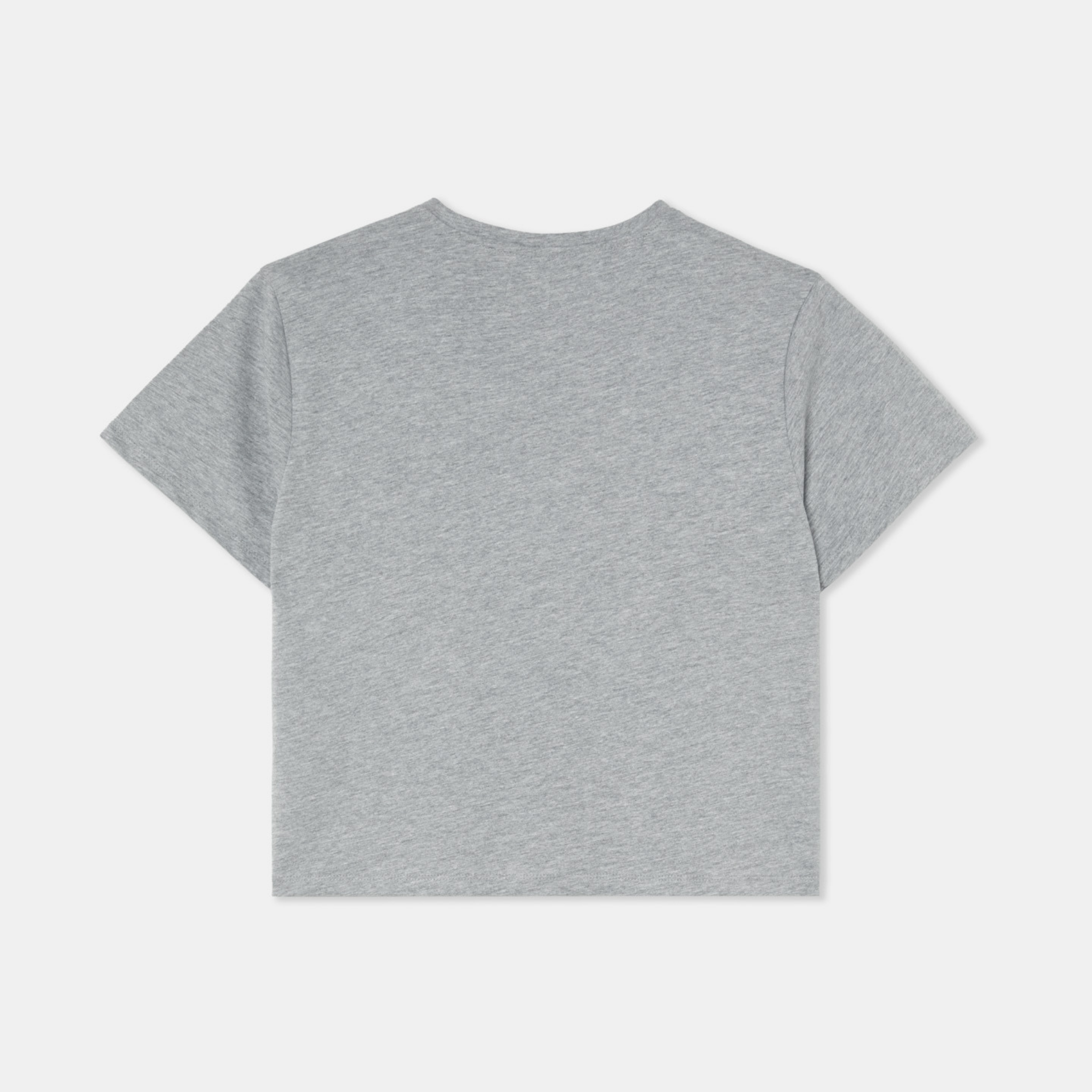 T-shirt middle crop grey back