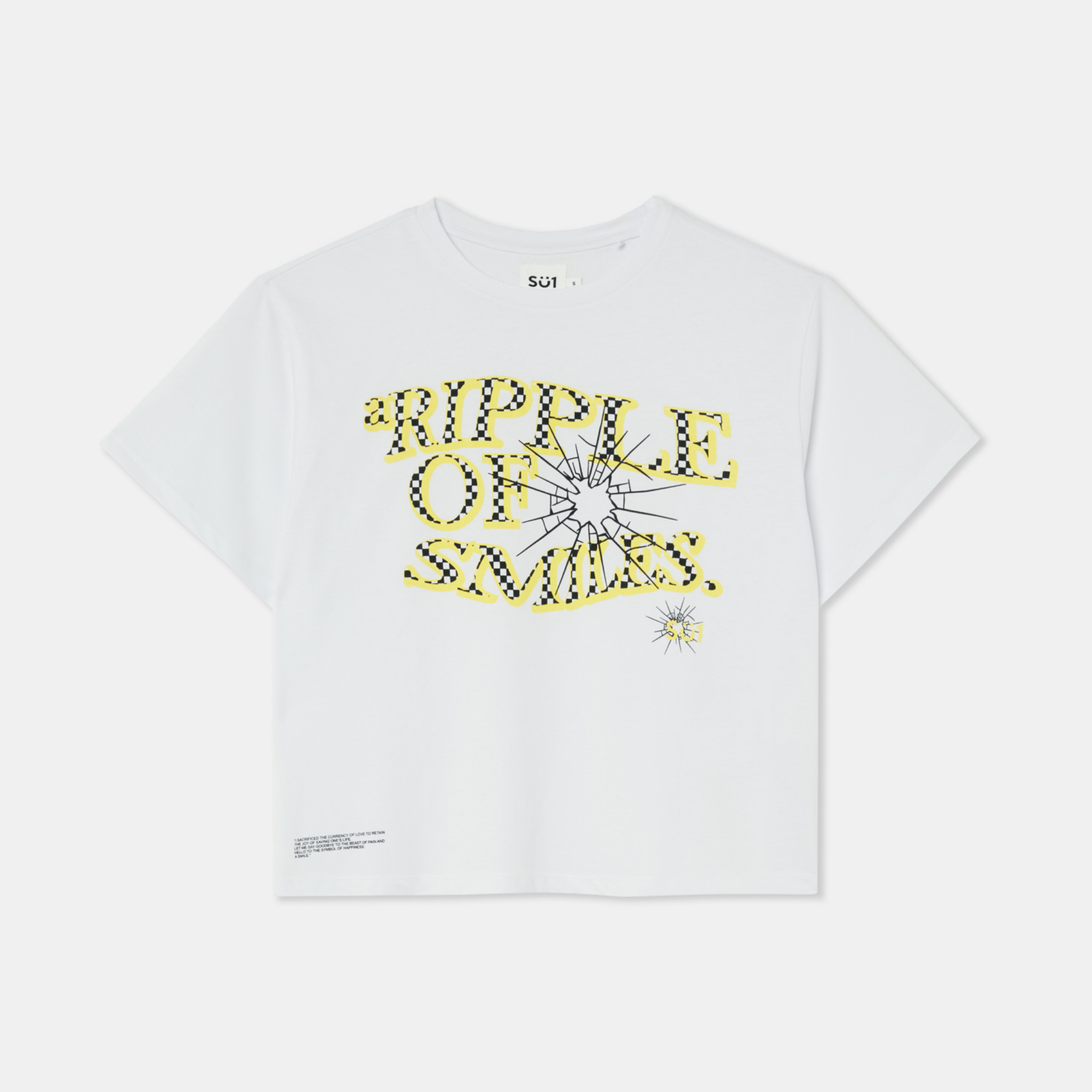 T-shirt middle crop white big logo front