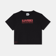T-shirt middle crop black medium logo front
