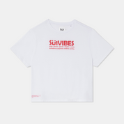 T-shirt middle crop white medium logo front