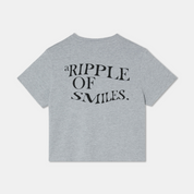 T-shirt middle crop grey big logo back