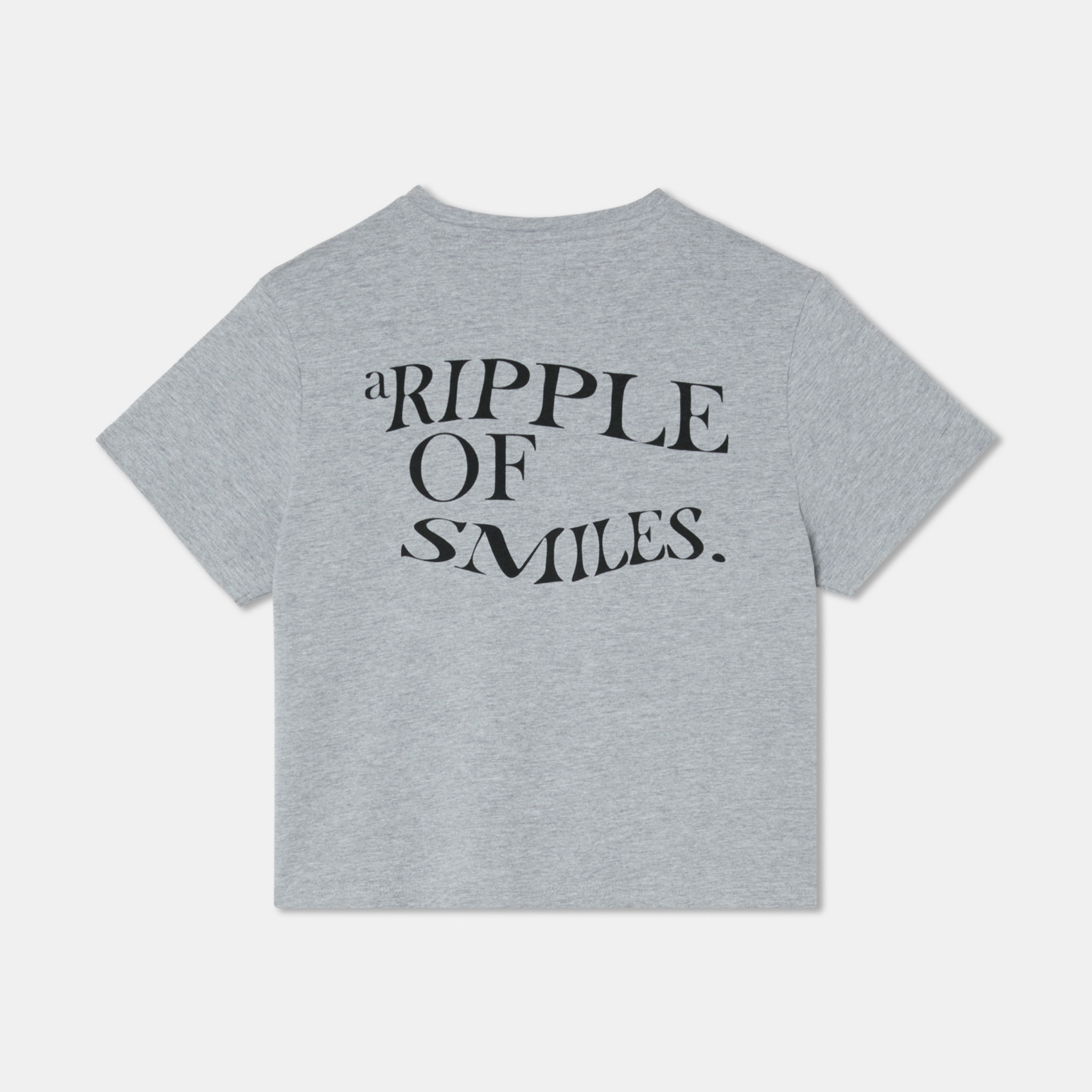 T-shirt middle crop grey big logo back
