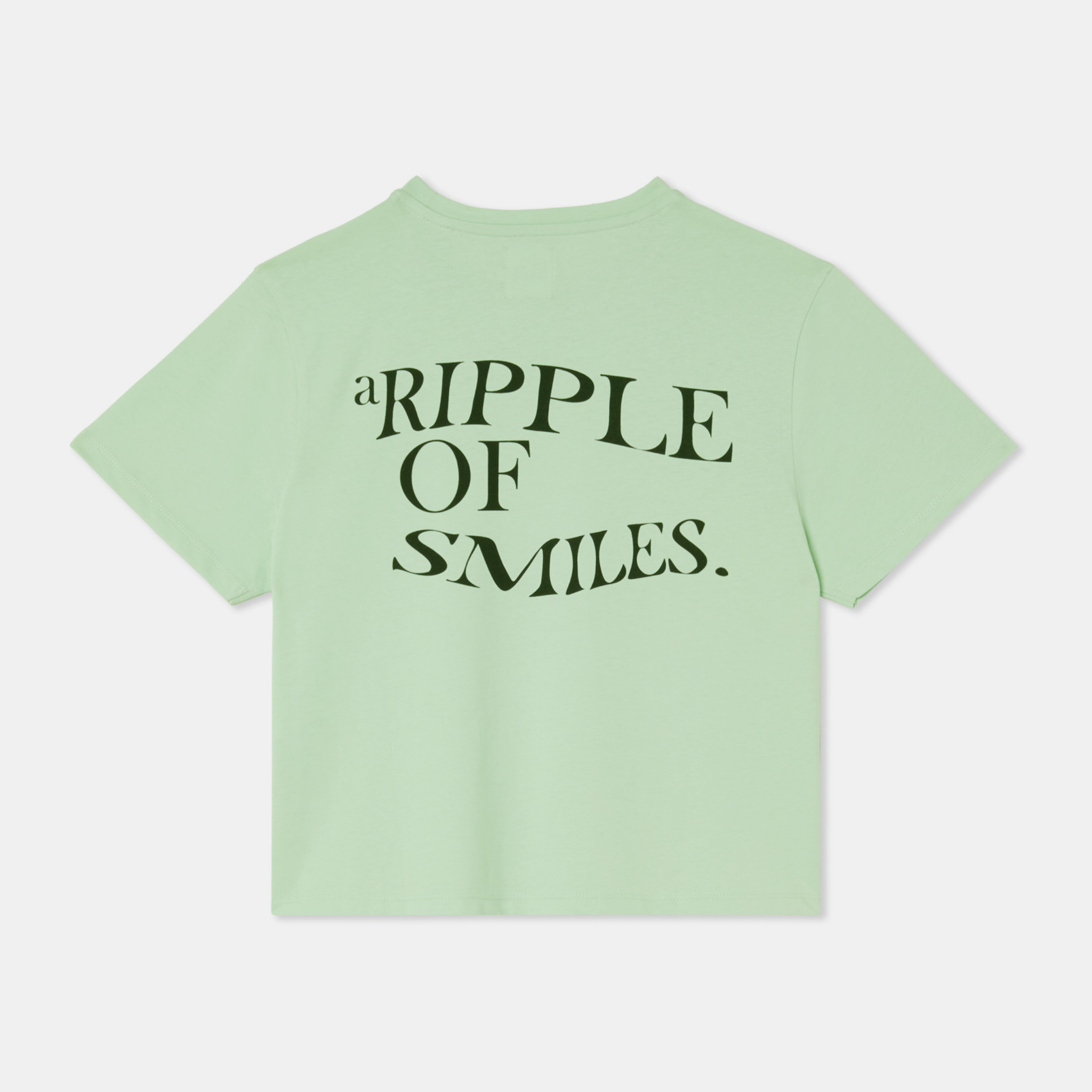 T-shirt middle crop mint big logo front