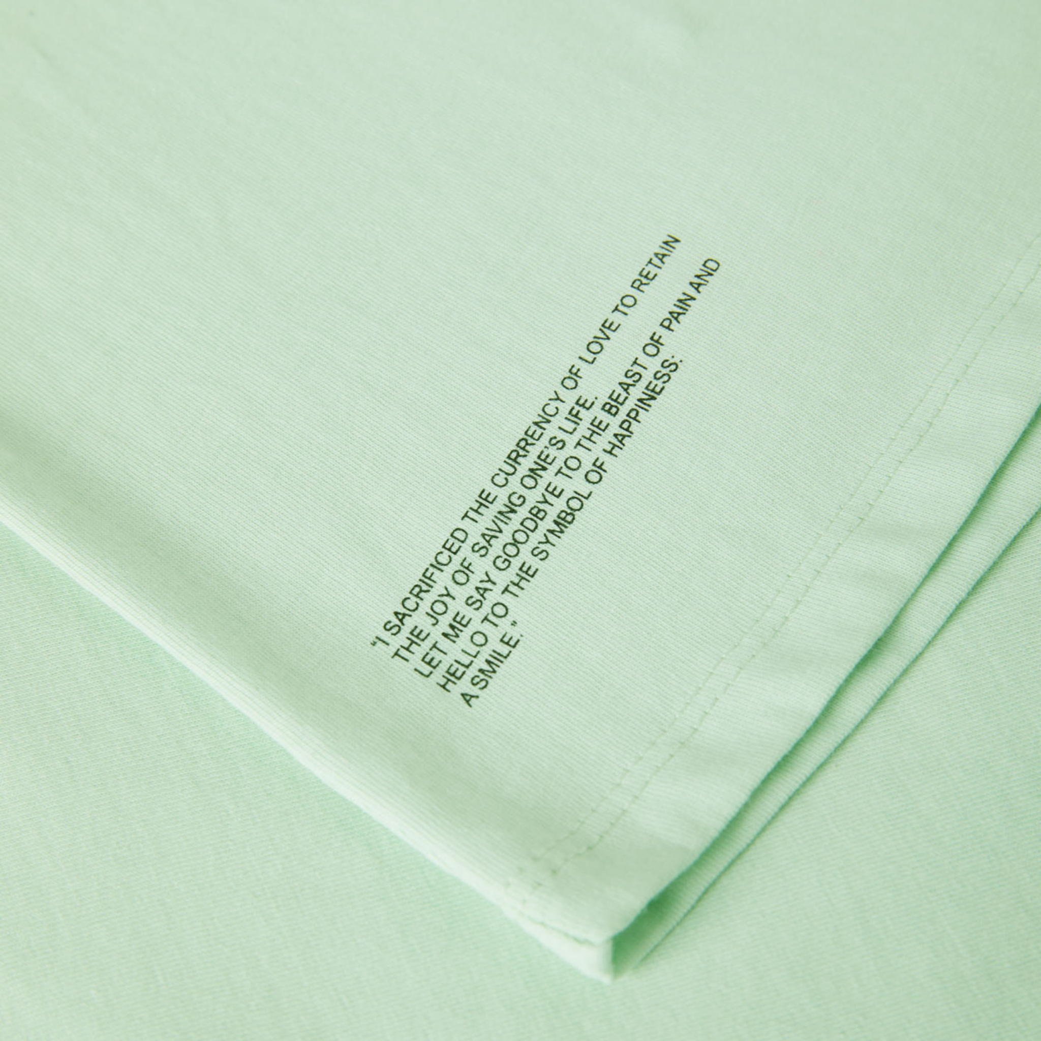 T-shirt Oversized Loose Fit Mint Green Sentence Details
