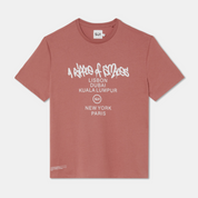 Oversized Pink T-shirt Big Logo Cities Front
