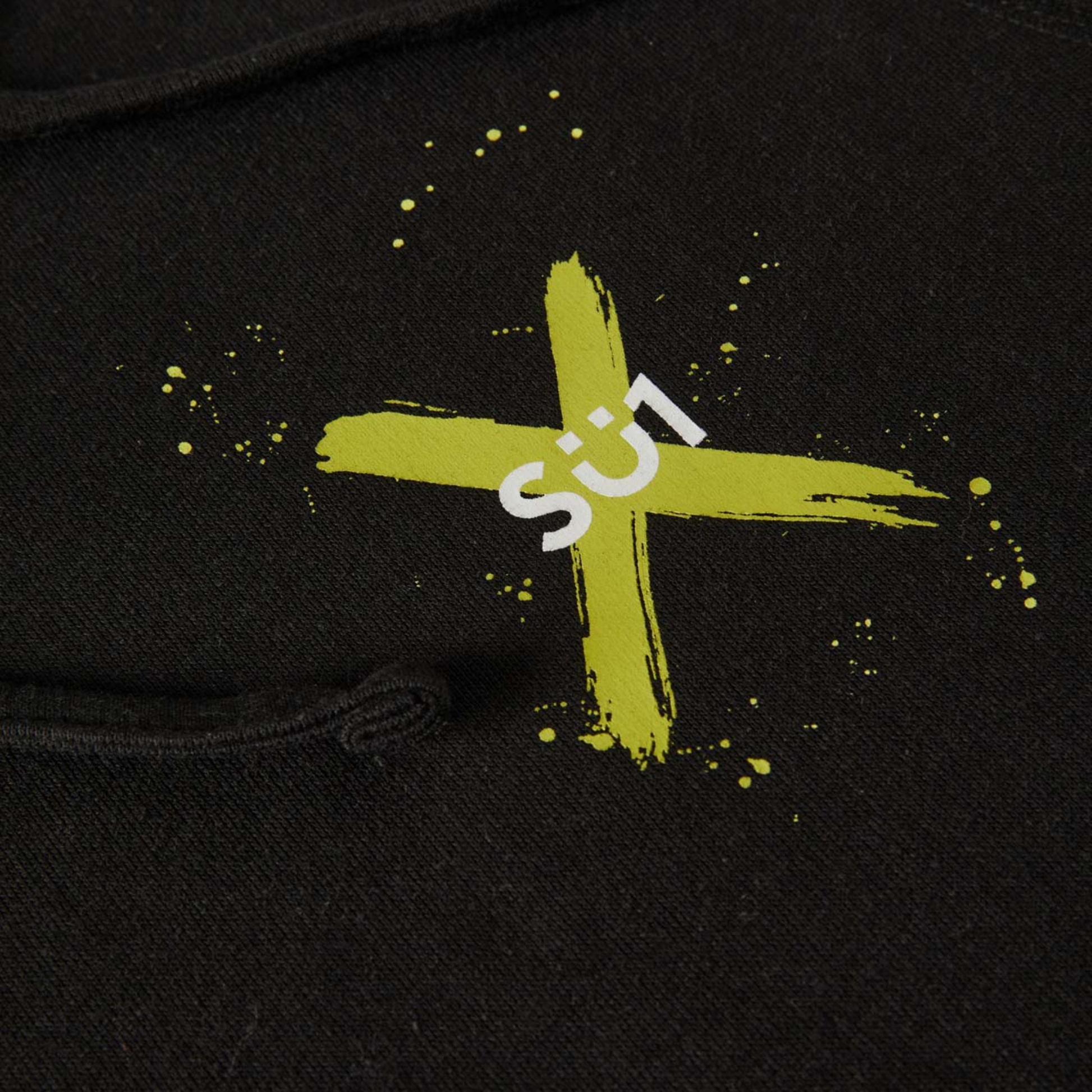 Sweatshirt Hoodie Black with Logo Organic Cotton Details