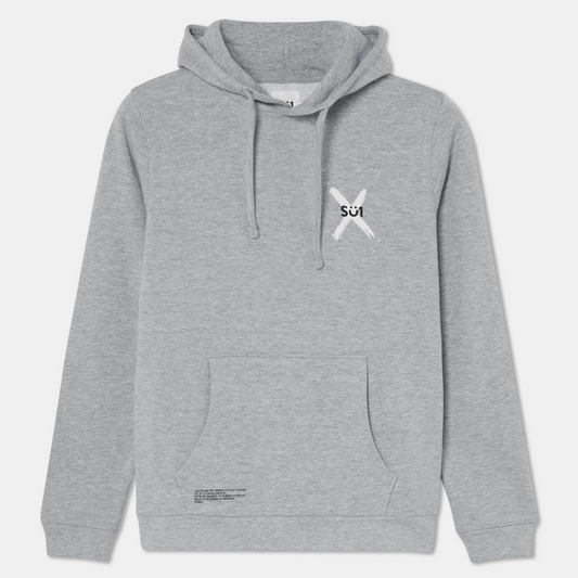 Sweatshirt Hoodie Grey with Logo Organic Cotton Front