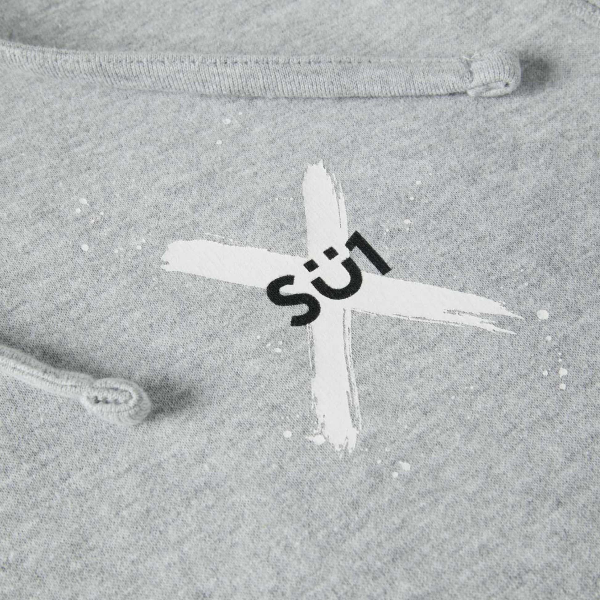 Sweatshirt Hoodie Grey with Logo Organic Cotton Details