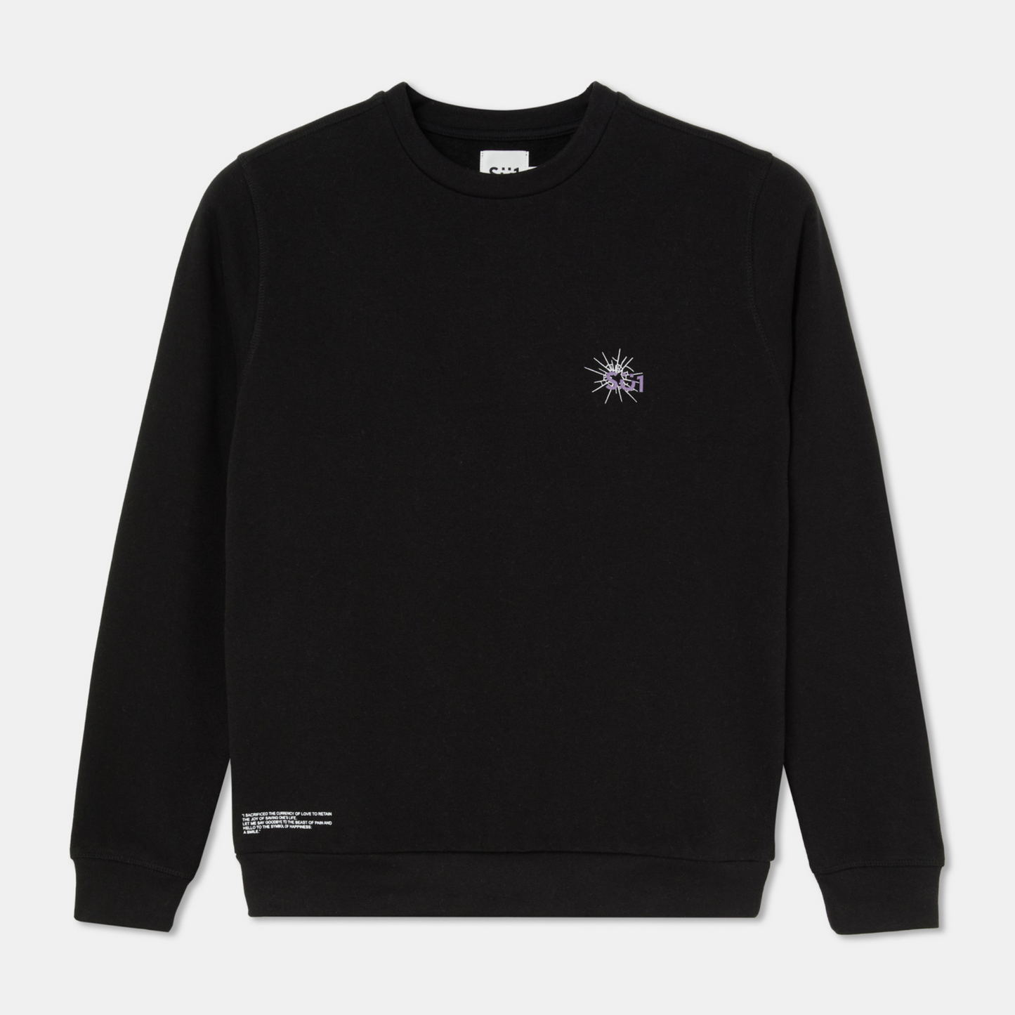 Sweatshirt Sweater Longsleeve Black with logo Front