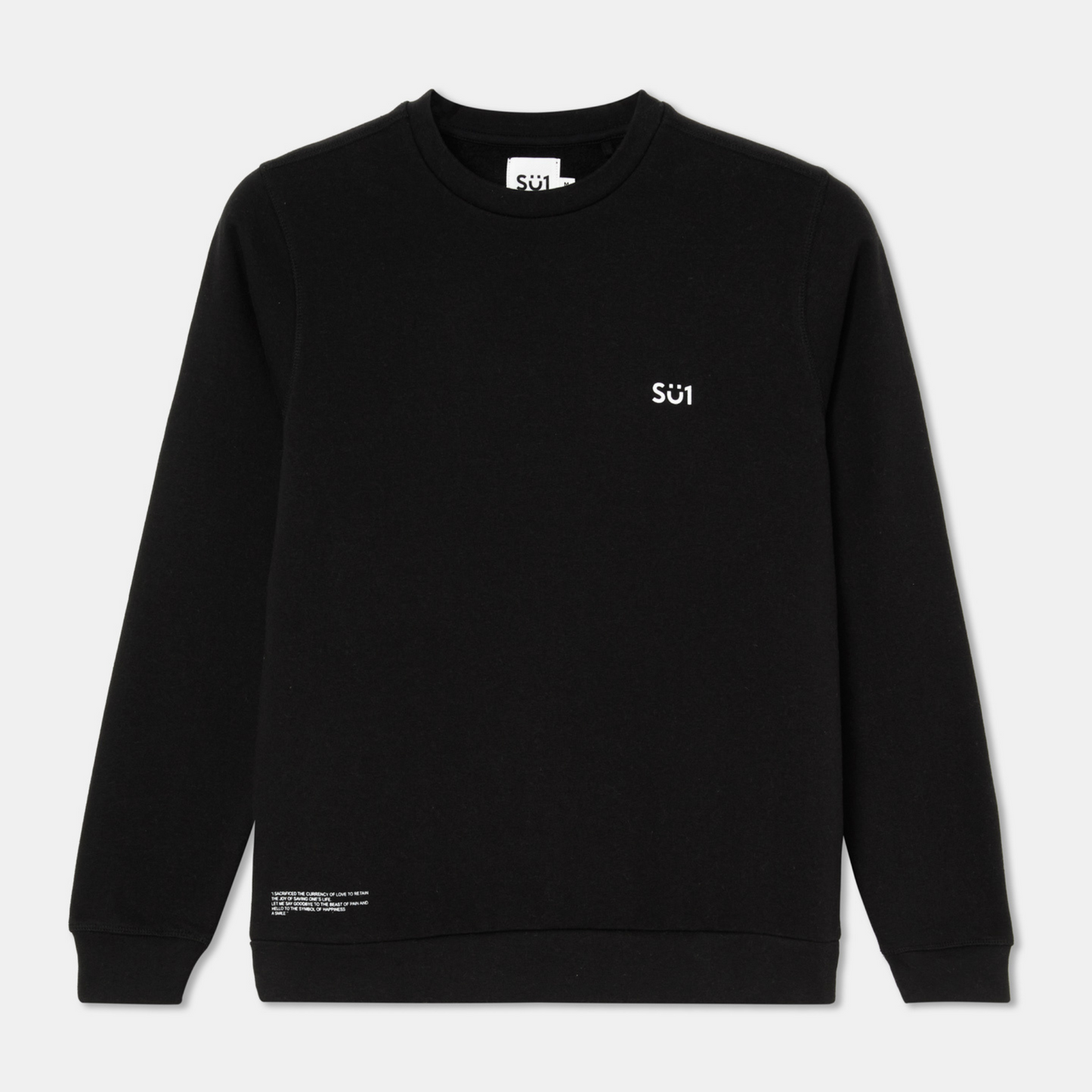 Sweatshirt Sweater Black with Logo Organic Cotton  Front