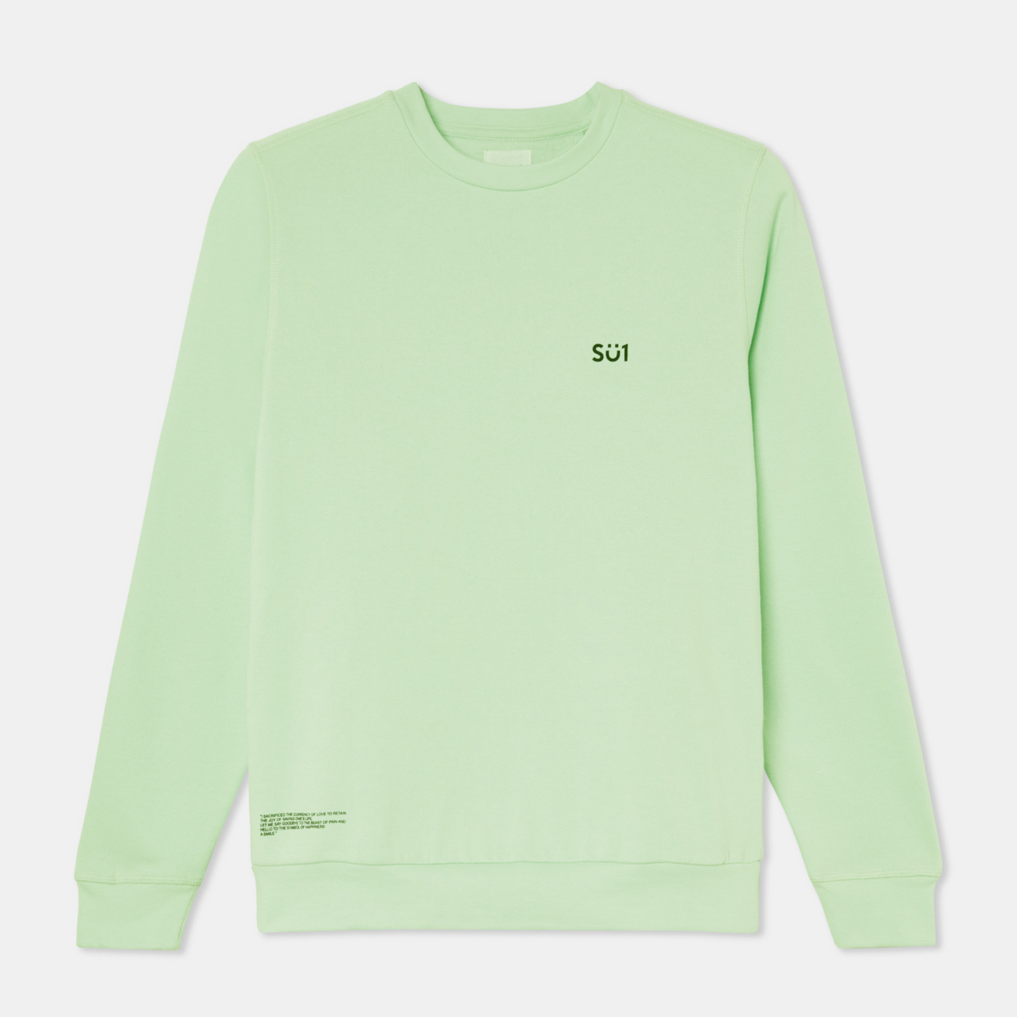 Sweatshirt Sweater Green Mint with Logo Organic Cotton Front