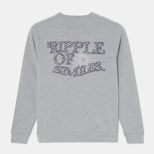 Sweatshirt Sweater Longsleeve Grey with logo Back