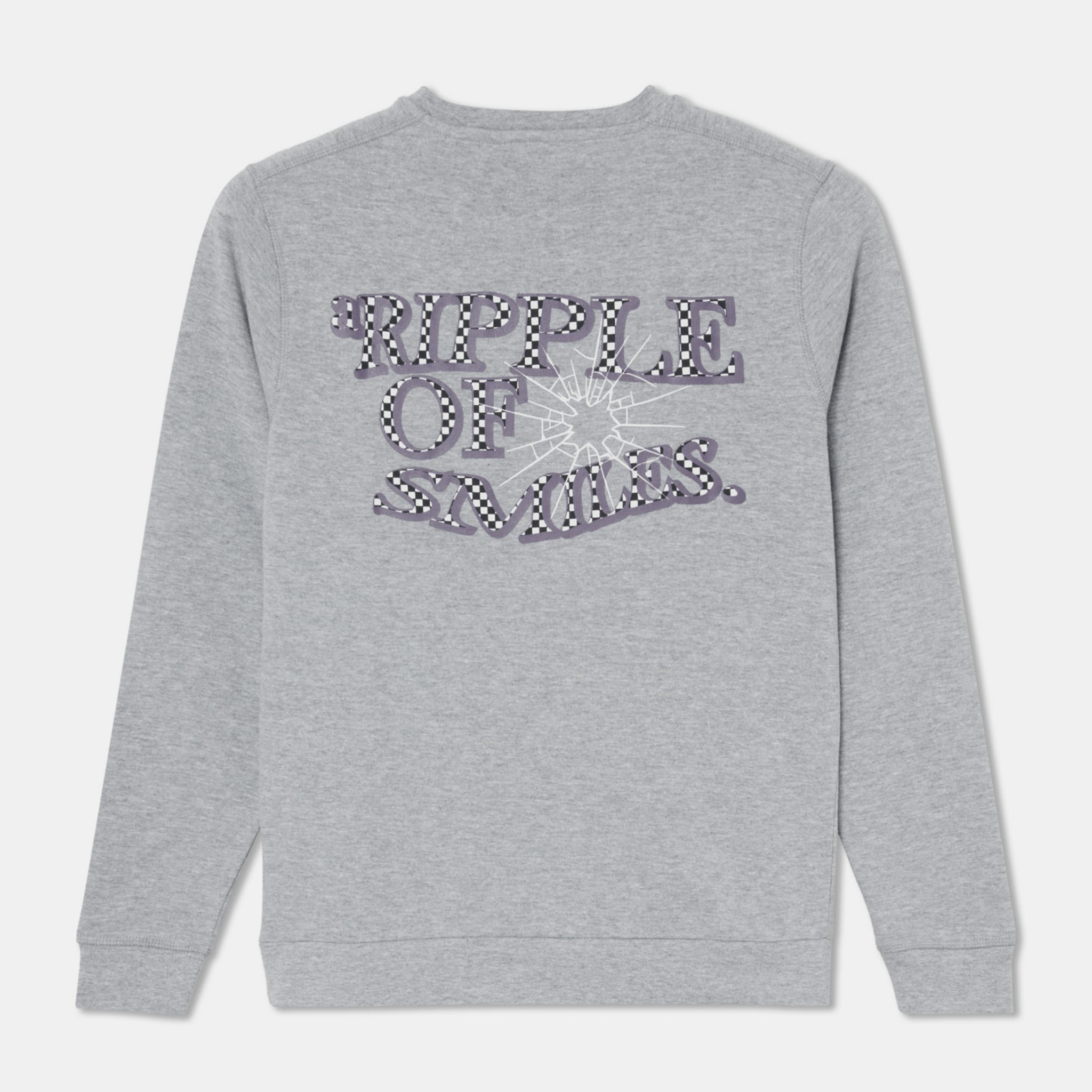 Sweatshirt Sweater Longsleeve Grey with logo Back