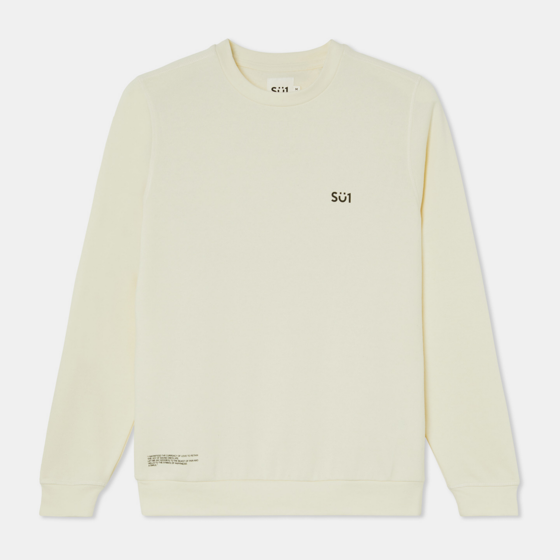 Sweatshirt Sweater Beige with Logo Organic Cotton Front