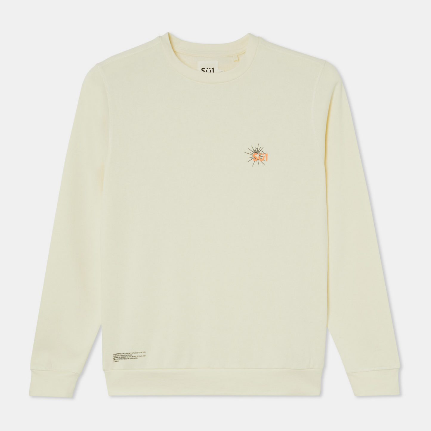 Sweatshirt Sweater Longsleeve Beige with logo front