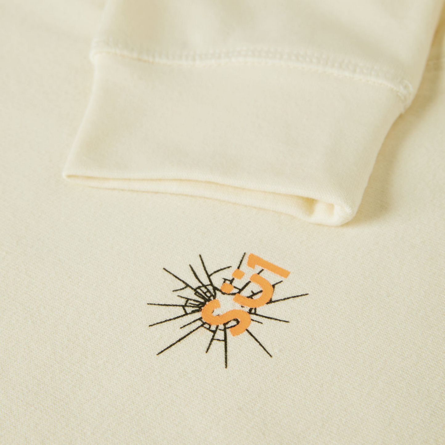 Sweatshirt Sweater Longsleeve Beige with logo Details