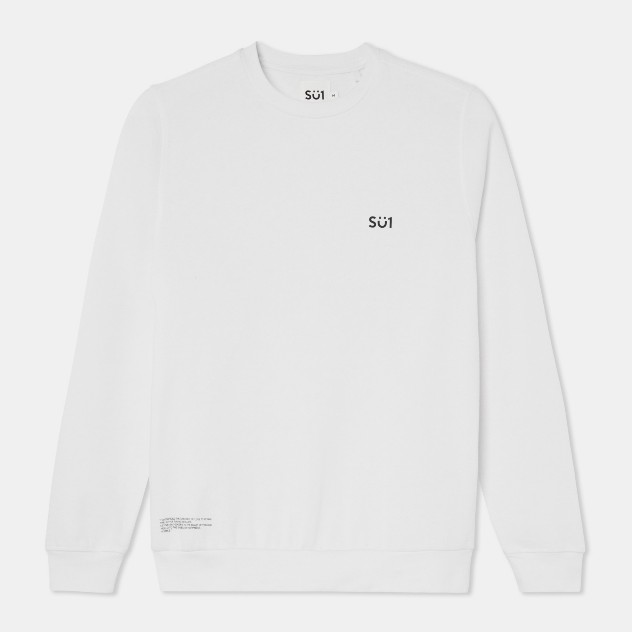 Sweatshirt Sweater White with Logo Organic Cotton Front