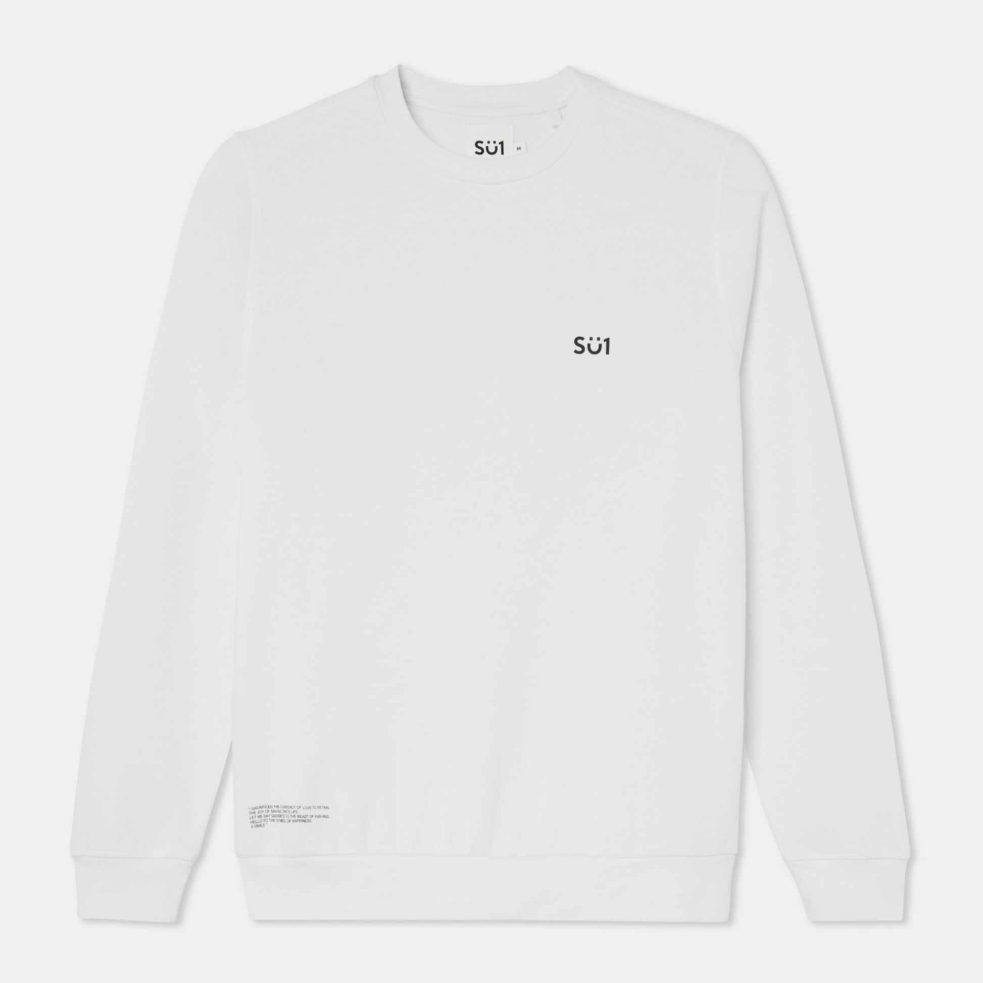Sweatshirt Sweater White with Logo Organic Cotton Front
