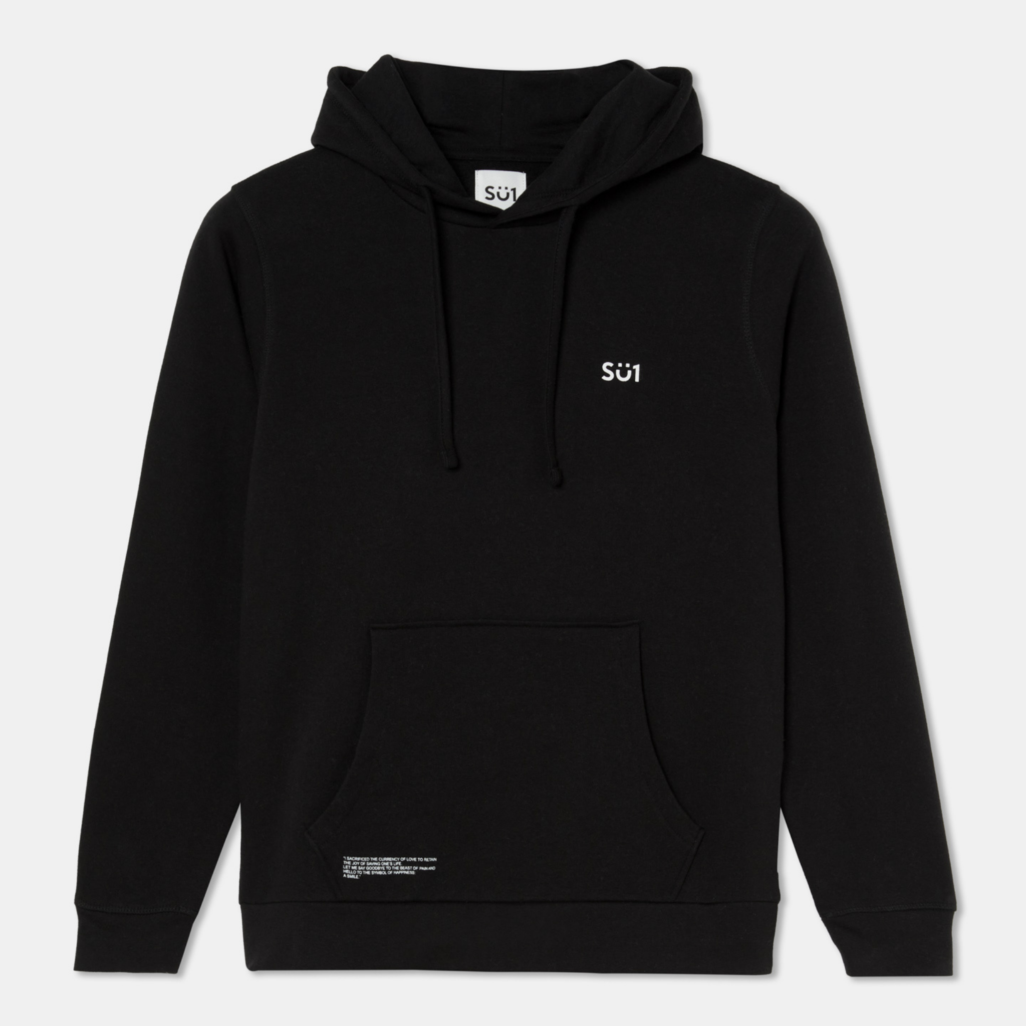 Sweatshirt Hoodie Black with Logo Organic Cotton Front