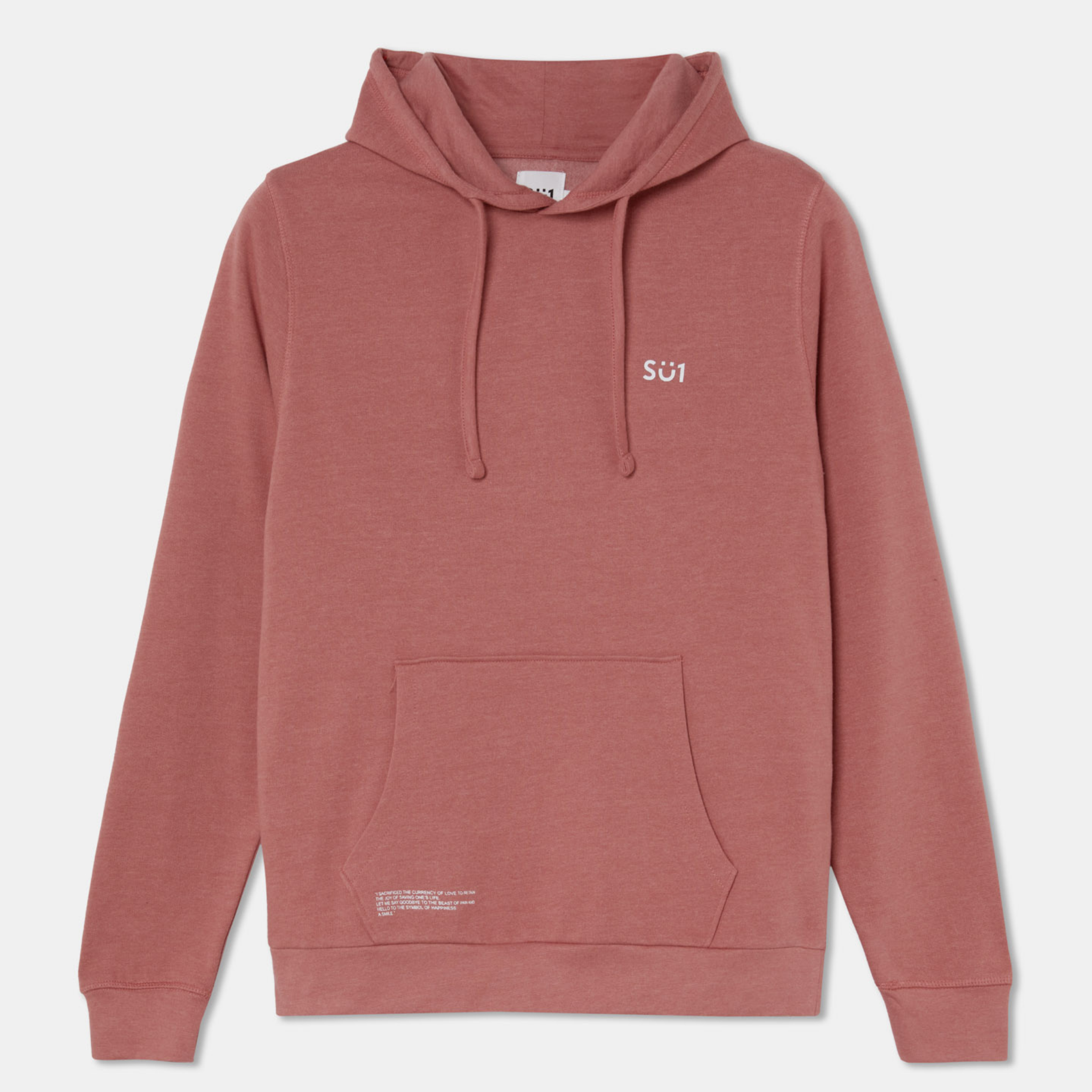 Sweatshirt Hoodie Pink with Logo Organic Cotton Front