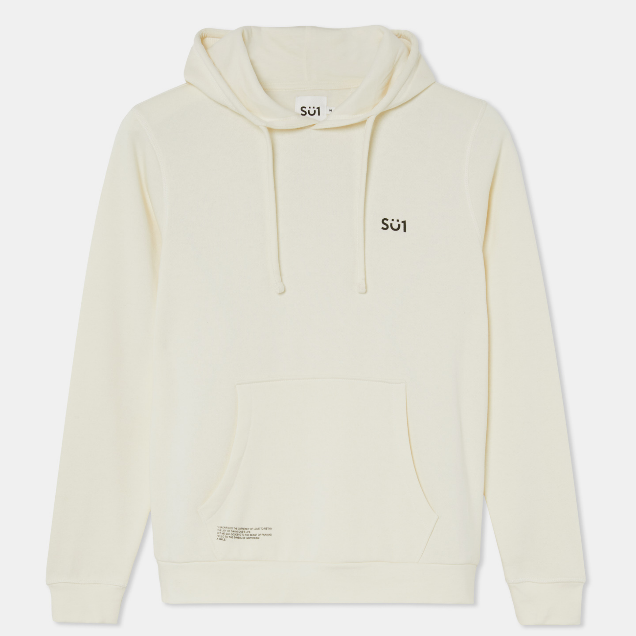 Sweatshirt Hoodie Beige with Logo Organic Cotton Front