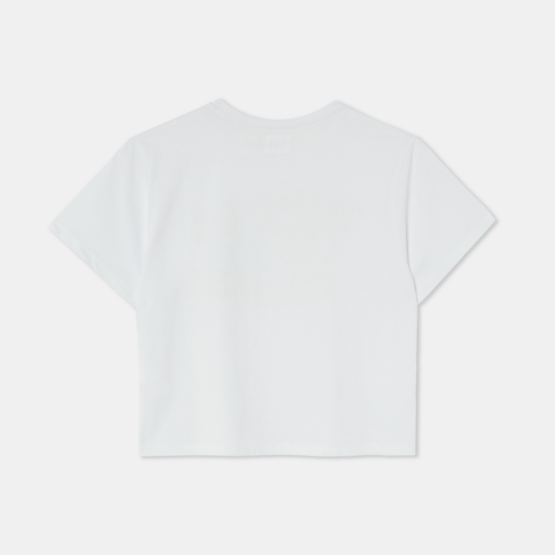SKATEBOARDER LOVIN' Mid-Crop White T-shirt Cotton –
