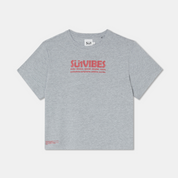 T-shirt middle crop grey medium logo front