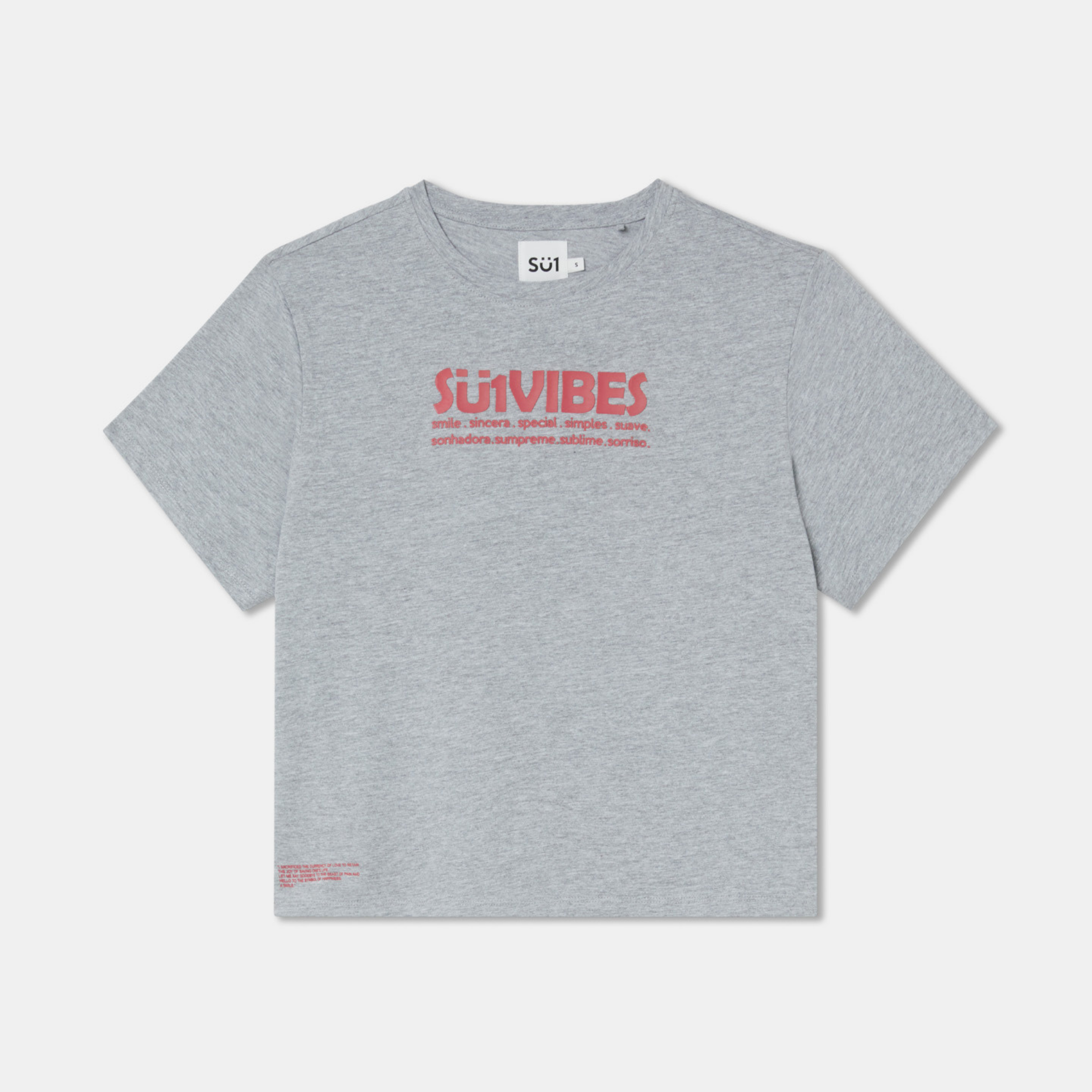 T-shirt middle crop grey medium logo front