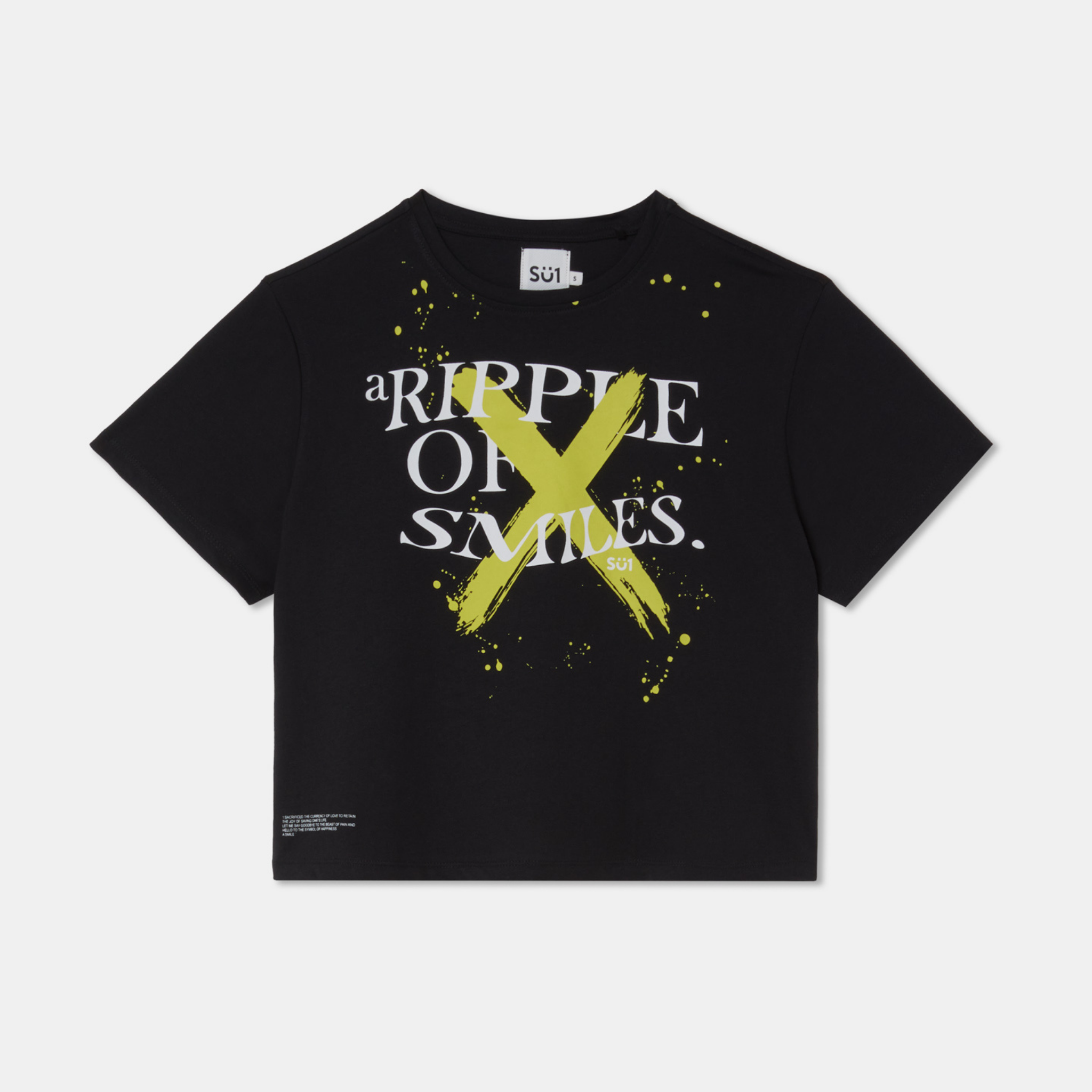 Mid Crop T-shirt Big Logo X Black Front