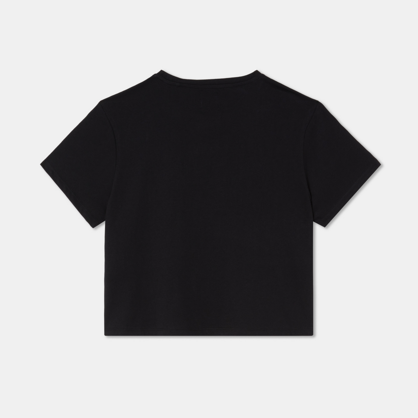 Cropped Cotton T-Shirt - Black