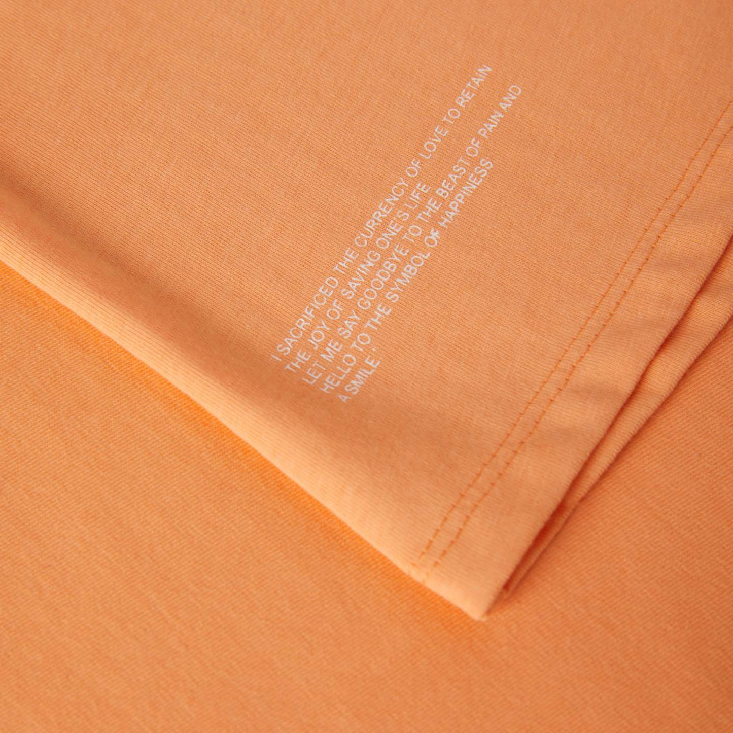 Orange Oversized Loose Fit T-shirt Sentence Details