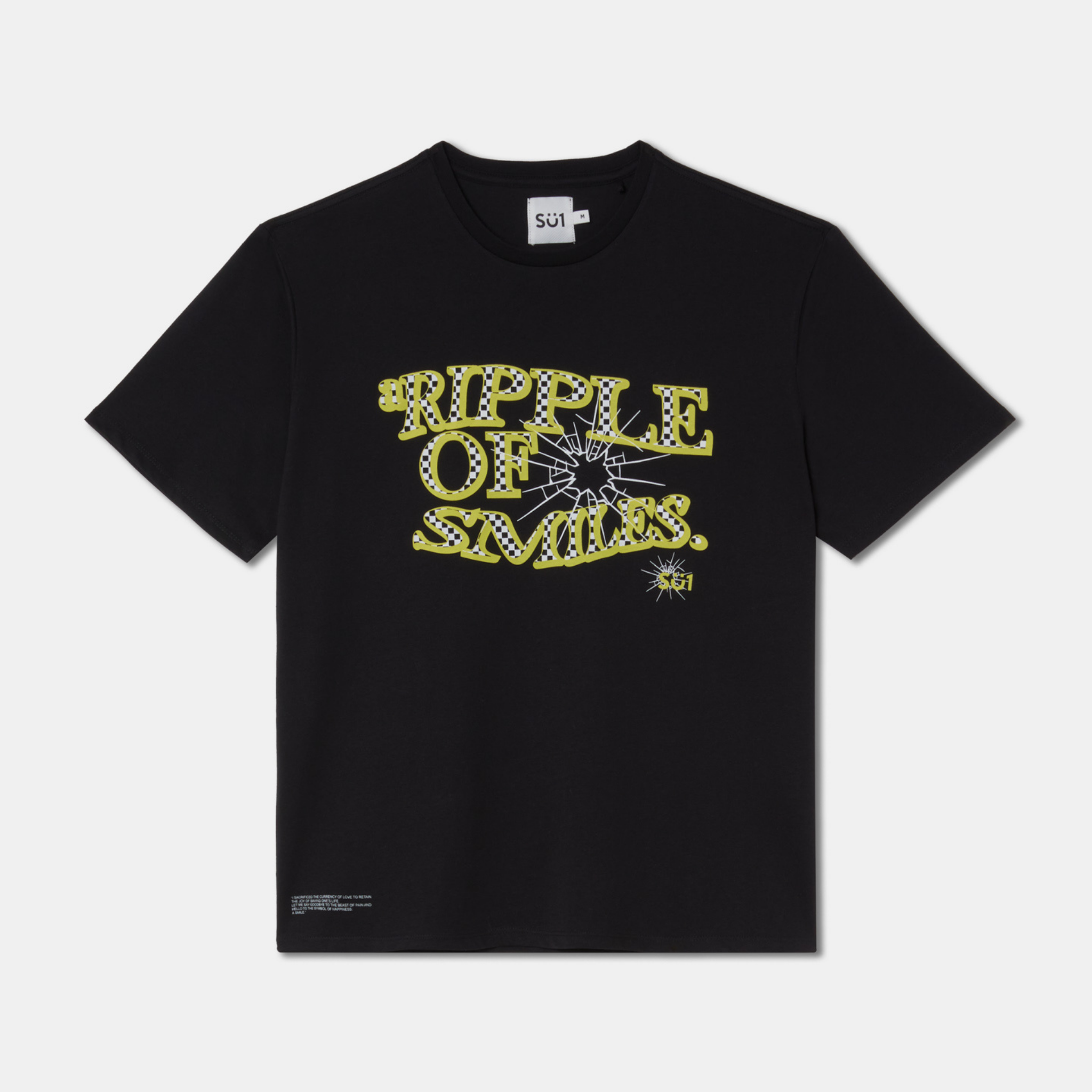 T-shirt Oversized Loose Fit Black Big Logo Check Su1 Front