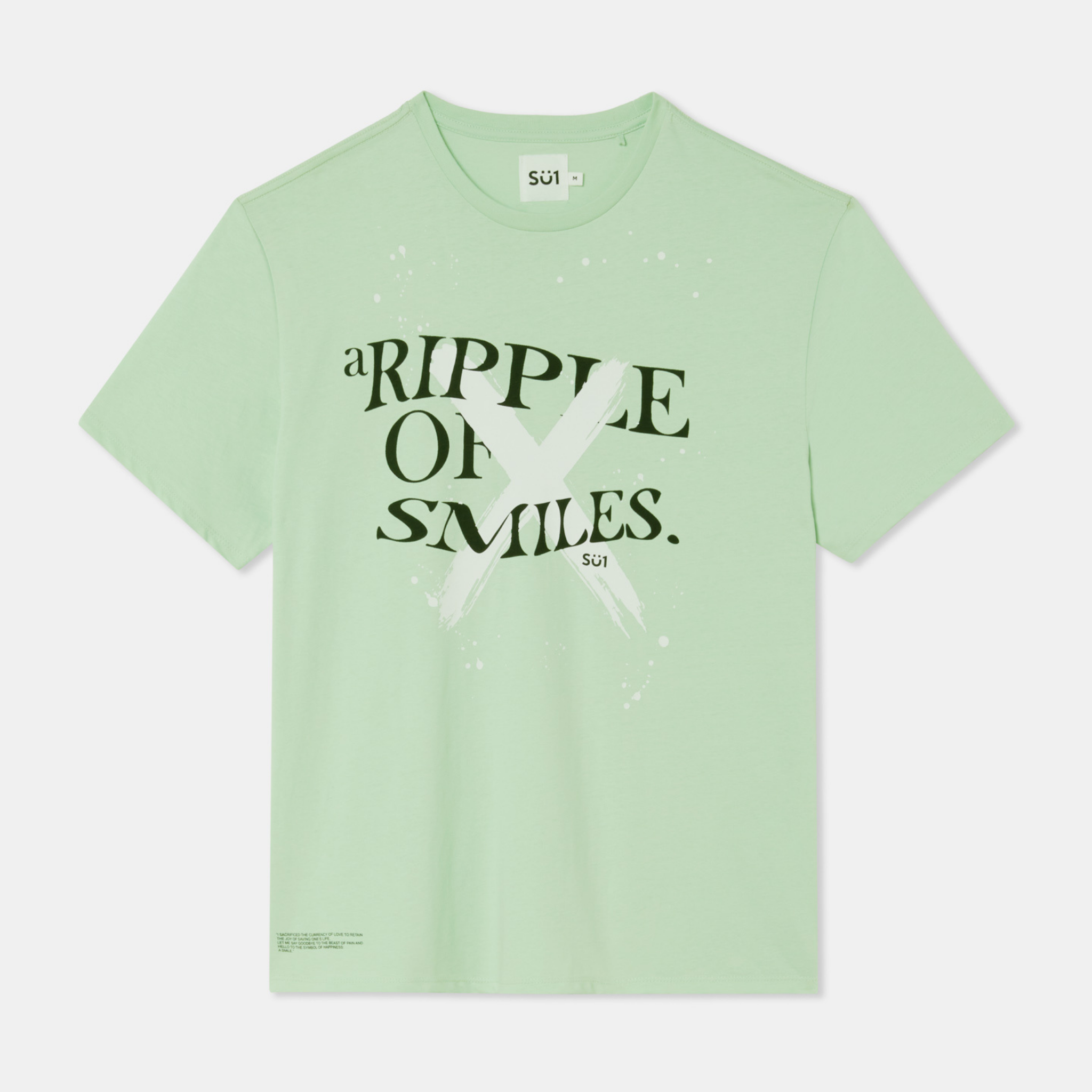 T-shirt Oversized Loose Fit Mint Green X Logo Big Logo Front