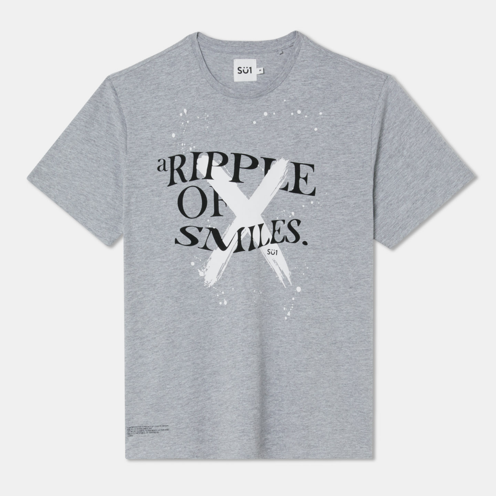 T-shirt Oversized Loose Fit Grey X Logo Big Logo Front
