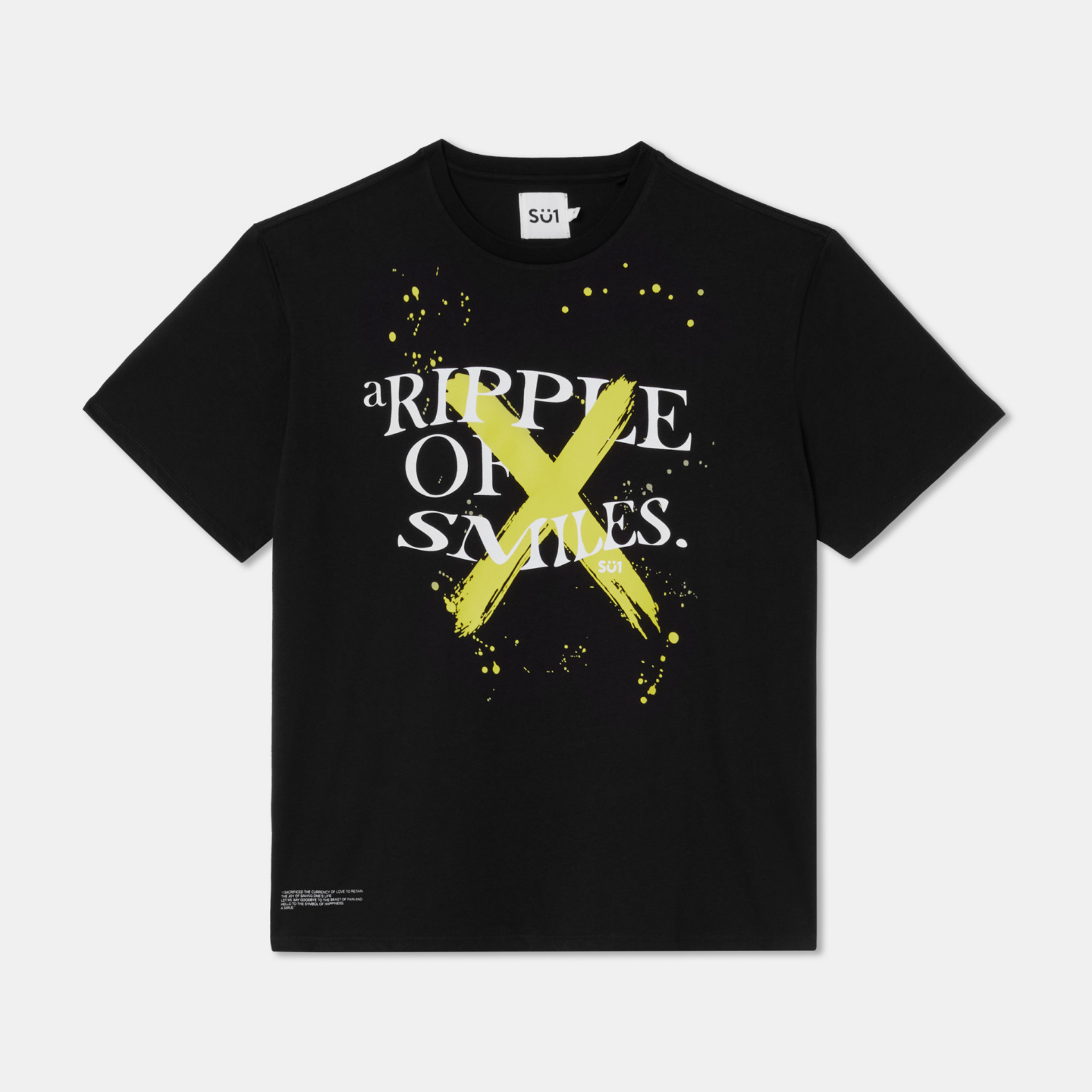T-shirt Oversized Loose Fit Black X Logo Big Logo Front