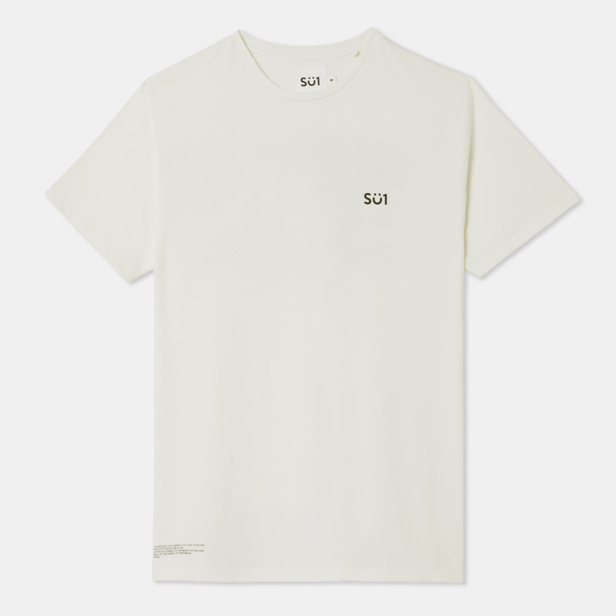 Oversized Beige T-shirt Small Logo Su1 Front
