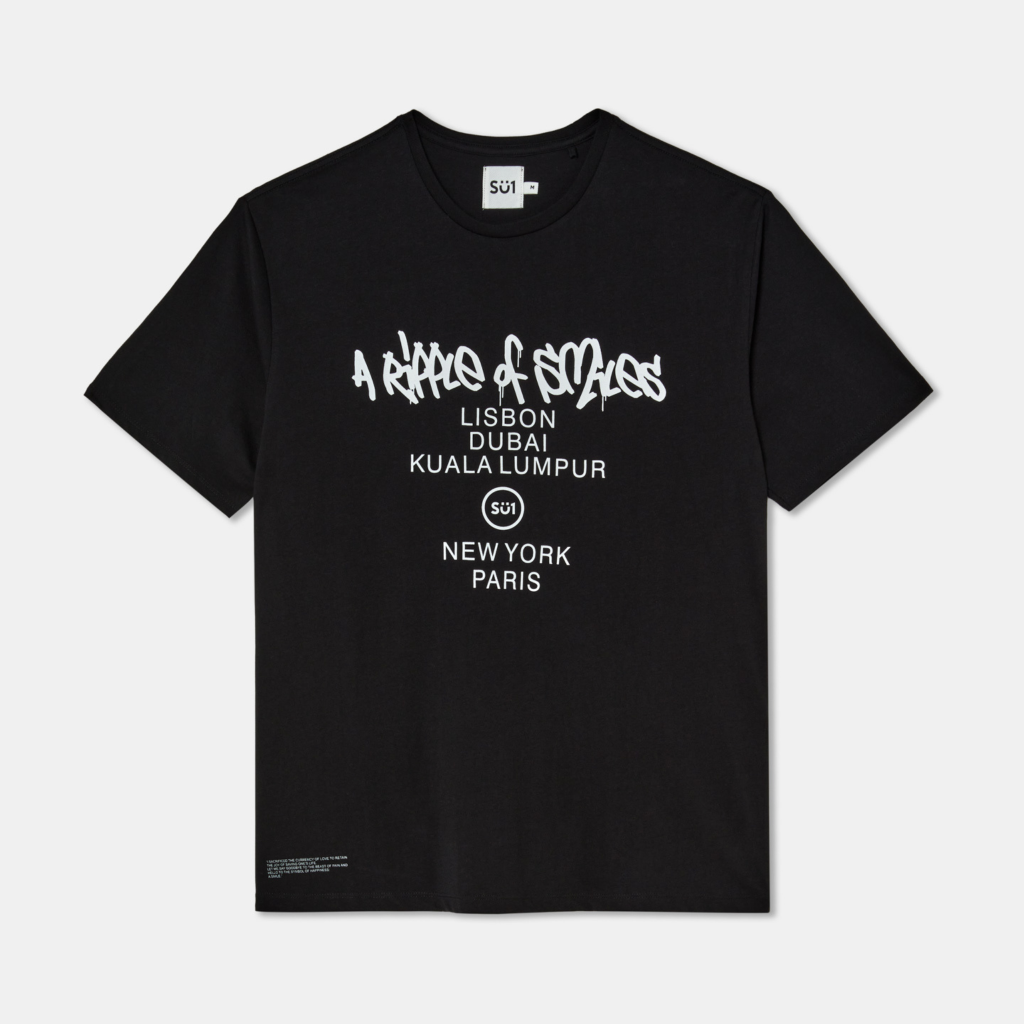 T-shirt Oversized Loose Black Big Logo Cities Front
