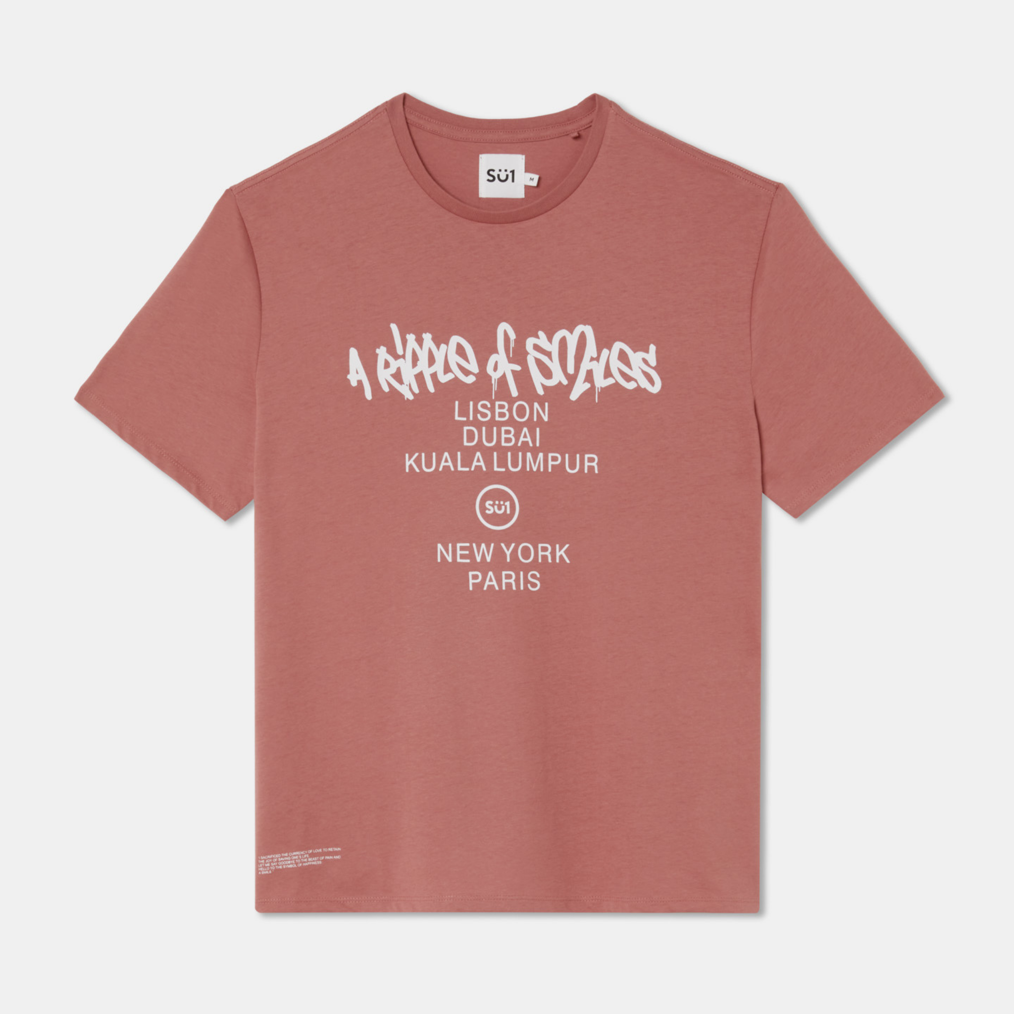 Oversized Pink T-shirt Big Logo Cities Front