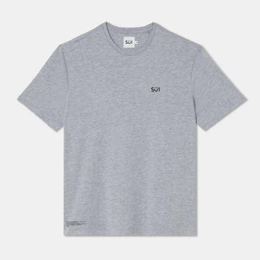 Oversized Grey T-shirt Small Logo Su1 Front
